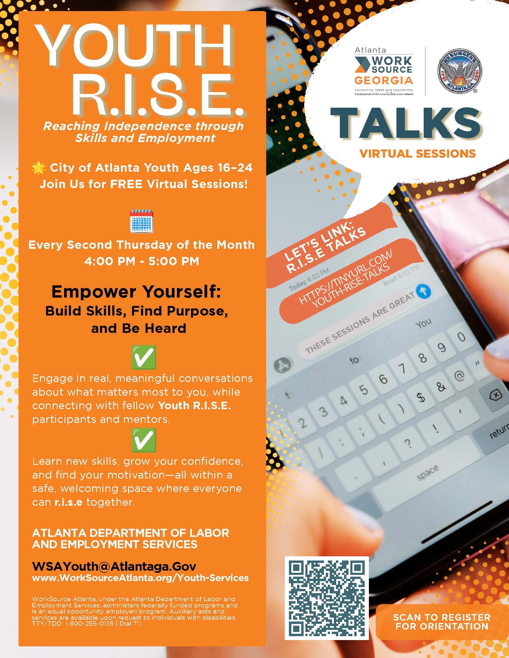 Youth R.I.S.E. Talks flyer